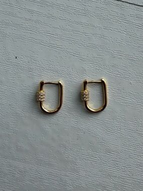 Gold Hoop Huggie Earrings